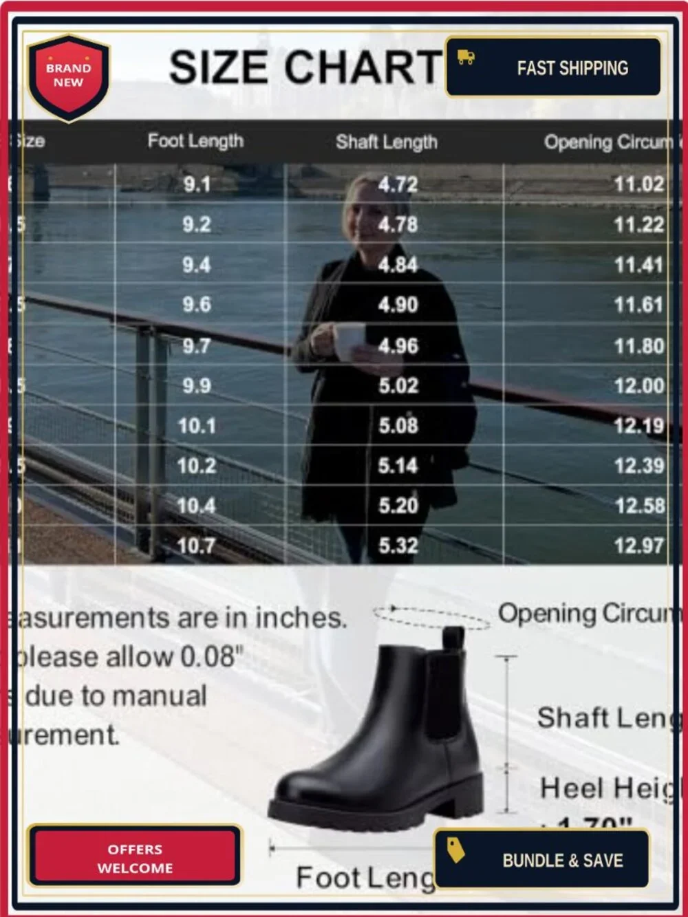 Women's Chelsea Ankle Boots Faux Leather Pull-On Low Heel Booties, Round Toe,